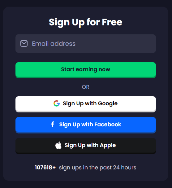 FreeCash Sign Up Process
